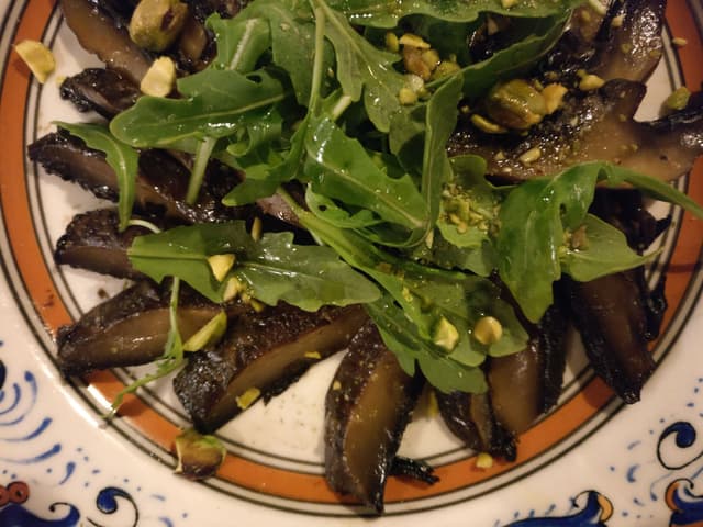 Foto do prato “Miso-marinated Portobello Carpaccio”