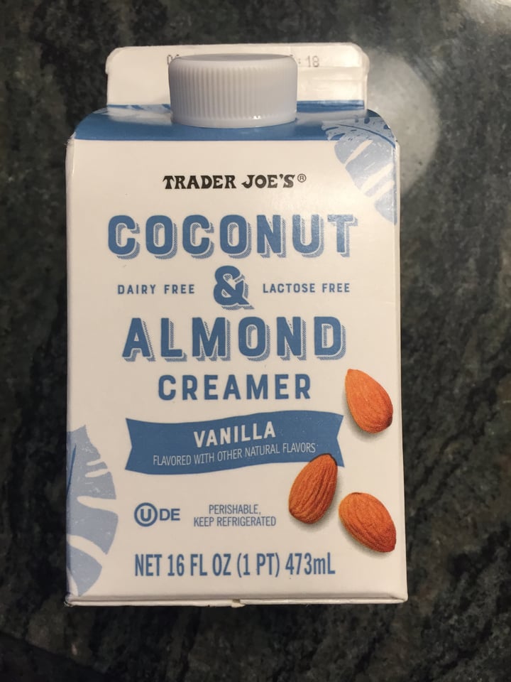 review photo of Trader Joe's Coconut & Almond Vanilla Creamer shared by @dlouhyveg on 01 Jan 2021 - review