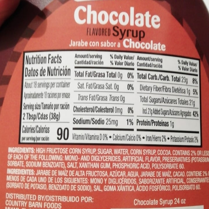 photo of Country Barn Foods Chocolate flavored Syrup shared by @valeapolinar on  20 Dec 2021 - review