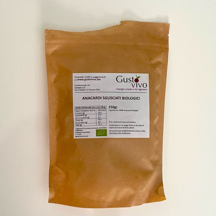 review photo of Gusto Vivo Bio Anacardi sgusciati Bio shared by @beltane on 17 Apr 2022 - review