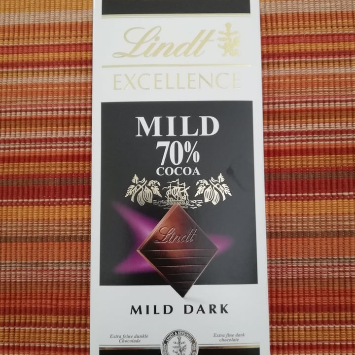 photo of Lindt 70% Cocoa Mild Dark Chocolate Excellence shared by @mrsvegan3a on  21 Nov 2020 - review