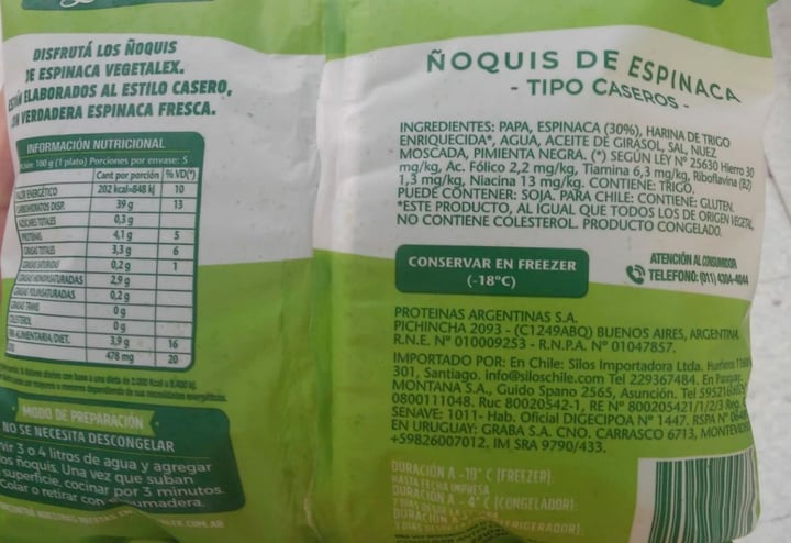 review photo of Vegetalex Ñoquis de Espinaca shared by @8cintia8 on 14 Dec 2019 - review