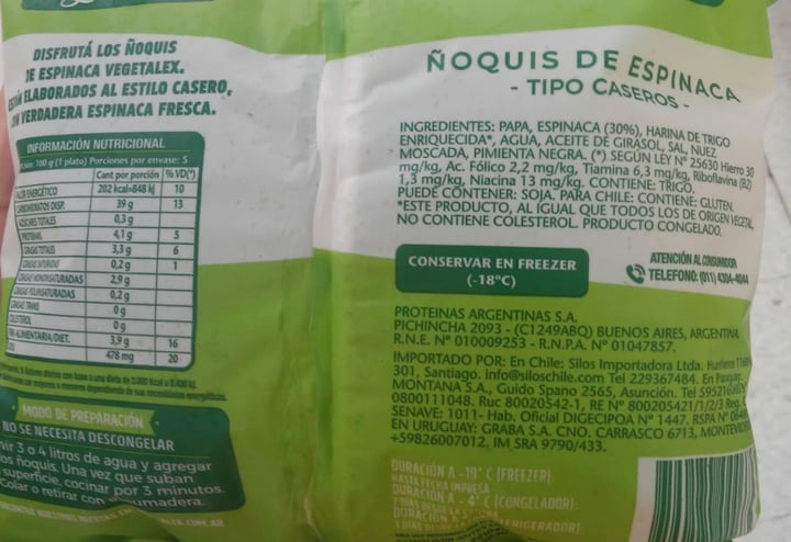 photo of Vegetalex Ñoquis de Espinaca shared by @8cintia8 on  14 Dec 2019 - review