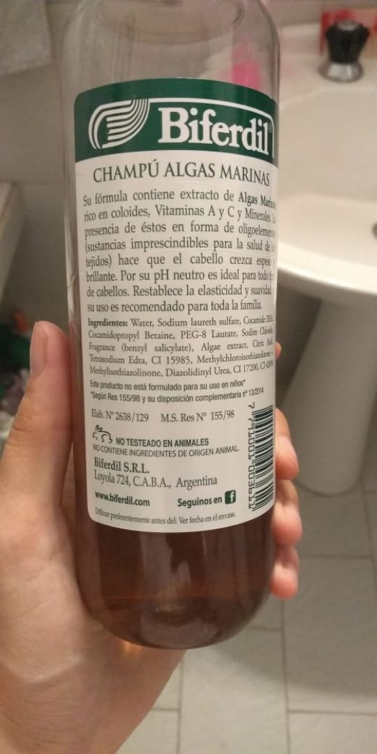 review photo of Biferdil Shampoo Algas Marinas shared by @azulclarito on 05 Jan 2020 - review