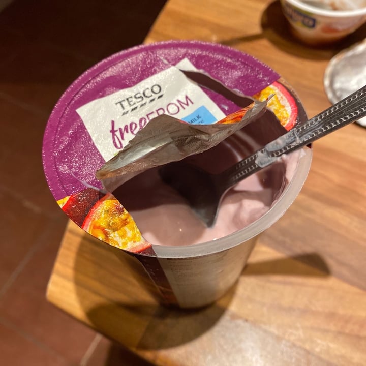 photo of Tesco Soya alternative to raspberry & passion fruit yoghurt shared by @jameshattersley on  08 Feb 2020 - review