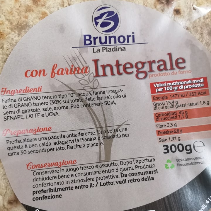 photo of Brunori Piadina Integrale Bio shared by @cipi on  27 Mar 2022 - review