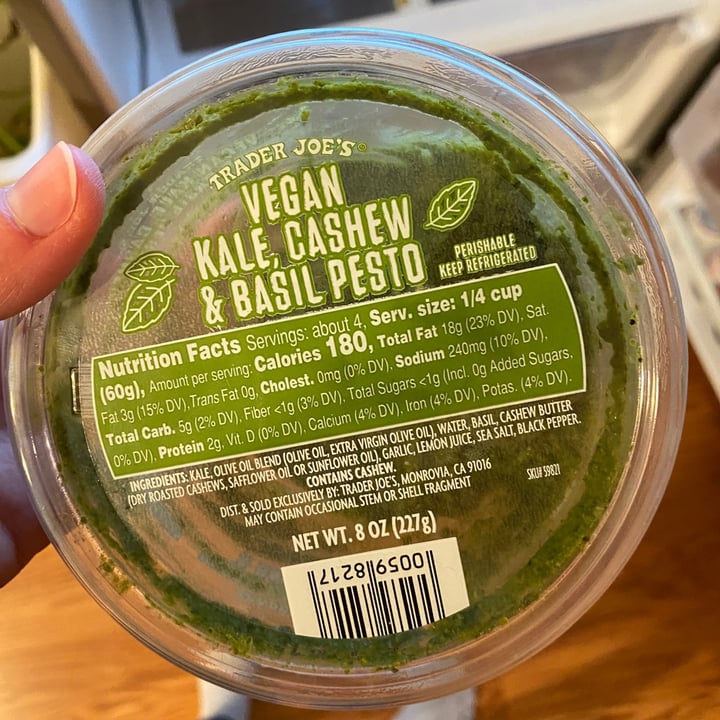 Trader Joe's Vegan Kale, Cashew & Basil Pesto Review abillion