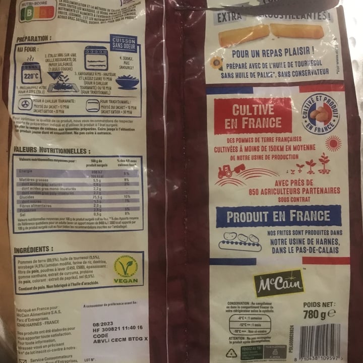 photo of McCain Frites au four shared by @agathamr on  08 Oct 2021 - review