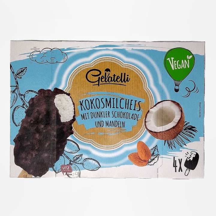 review photo of Gelatelli Kokosmilcheis mit dunkler Schokolade und Mandeln shared by @rickyvangore on 03 Jan 2022 - review
