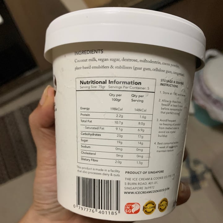 review photo of The Ice Cream & Cookie Co Vegan Dark Chocolate Ice Cream shared by @avegangirl on 18 Dec 2020 - review