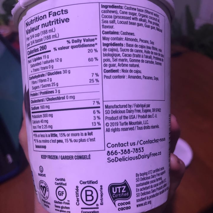 review photo of So Delicious Dairy Free Creamy Chocolate Cashewmilk shared by @malakaijinto on 05 Jan 2021 - review