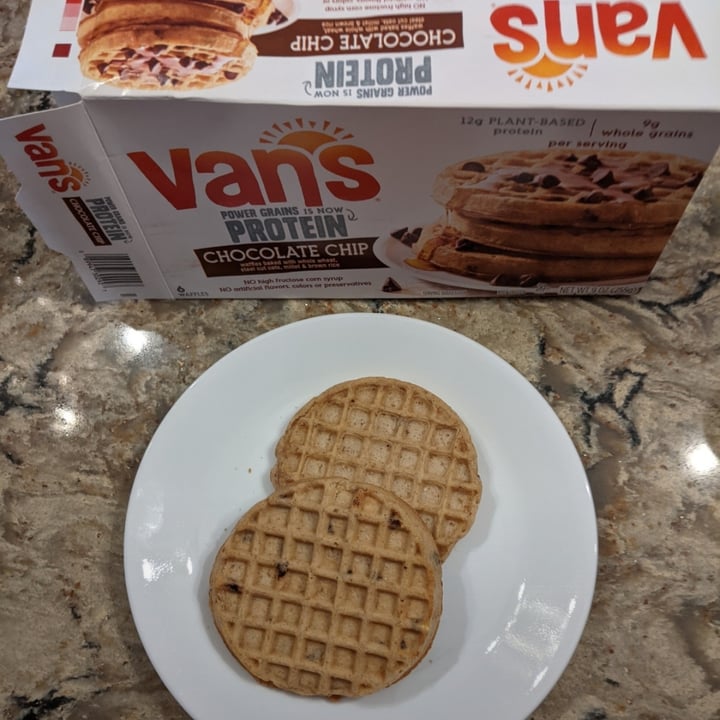 review photo of Van’s Foods Protein Chocolate Chip Waffles shared by @veganviews on 24 Jan 2022 - review