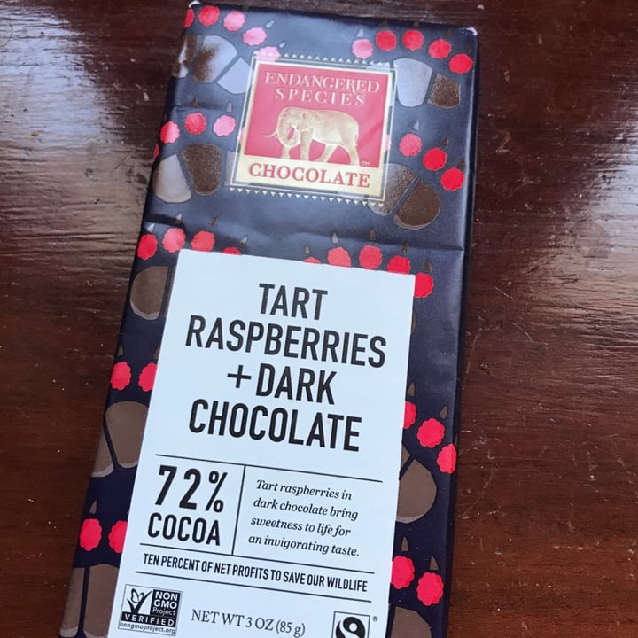 photo of Endangered Species Chocolate tart raspberries + dark chocolate shared by @john00 on  02 Apr 2021 - review