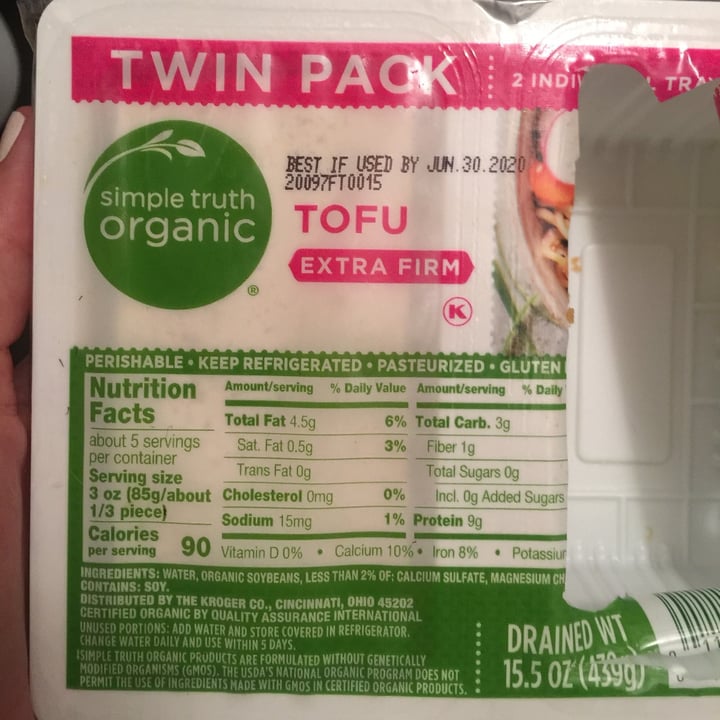 photo of Simple Truth Tofu Extra Firm Twin Pack shared by @akhazeni on  20 May 2020 - review