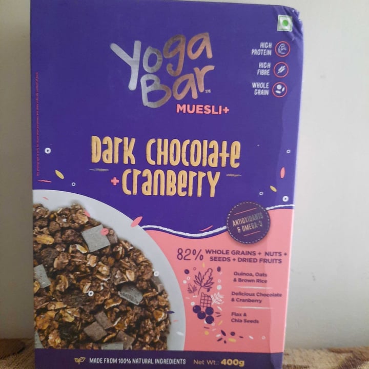 photo of Yogabar Muesli+ Dark Chocolate Cranberry shared by @harshavaswani on  09 Nov 2020 - review