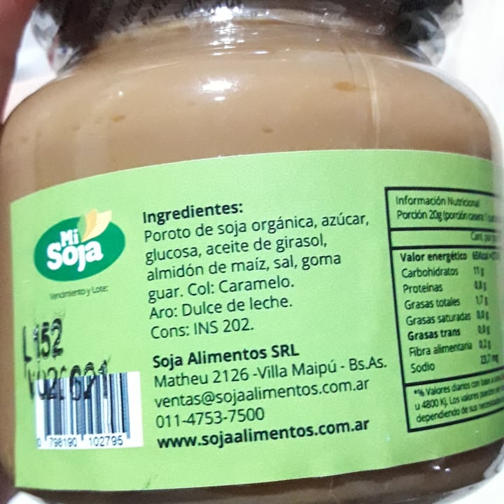 photo of Mi Soja Dulce de Soja sabor a Dulce de Leche shared by @solnapoli on  13 Jun 2020 - review