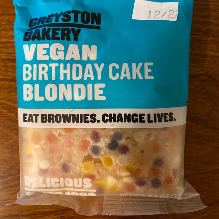photo of Greyston Bakery Vegan Birthday Cake Blondie shared by @jackz95 on  09 Dec 2021 - review