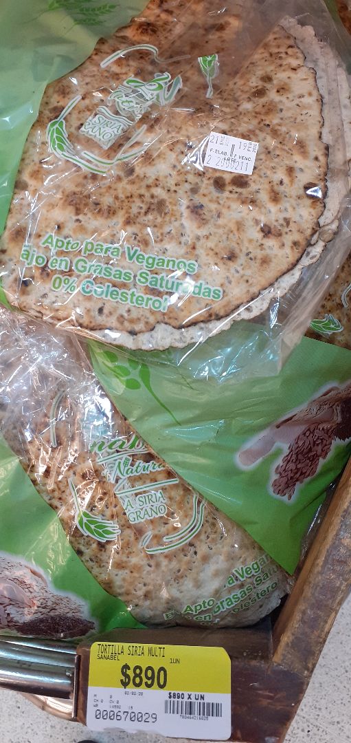 photo of Sanabel Tortilla Multigrano Vegana shared by @viajandoycocinando on  26 Feb 2020 - review