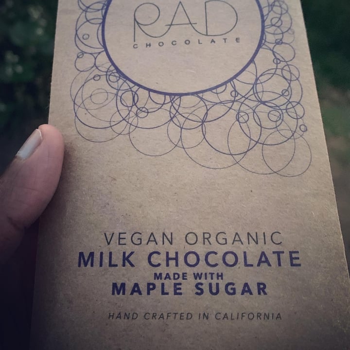 review photo of Rad chocolate Vegan Organic Milk Chocolate made with maple sugar shared by @jinxx on 10 Jun 2021 - review