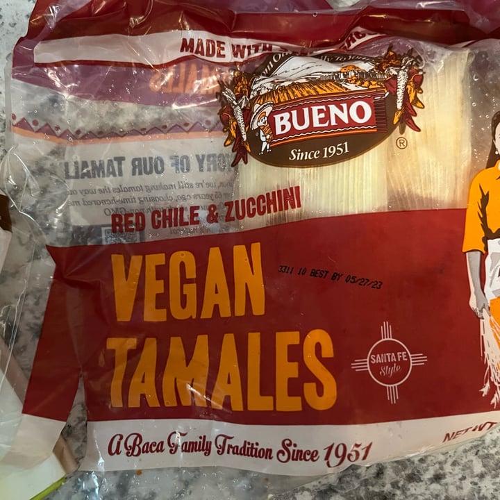 photo of Bueno Vegan Tamales Red Chile & Zucchini shared by @jomt on  29 Jul 2022 - review