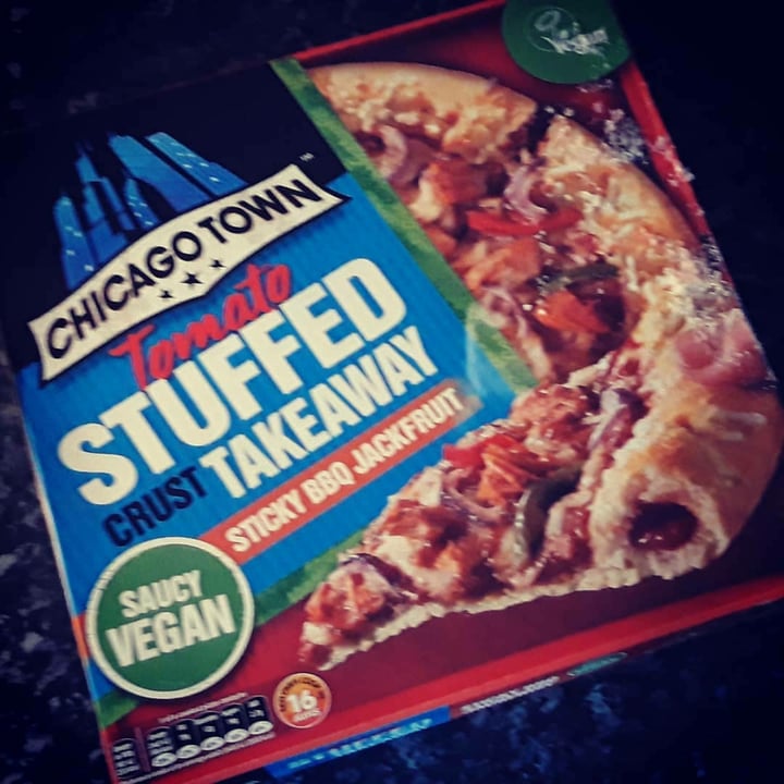 review photo of Chicago Town Tomato Stuffed Crust Takeaway Sticky Bbq Jackfruit Pizza shared by @govganjackson on 08 Apr 2021 - review