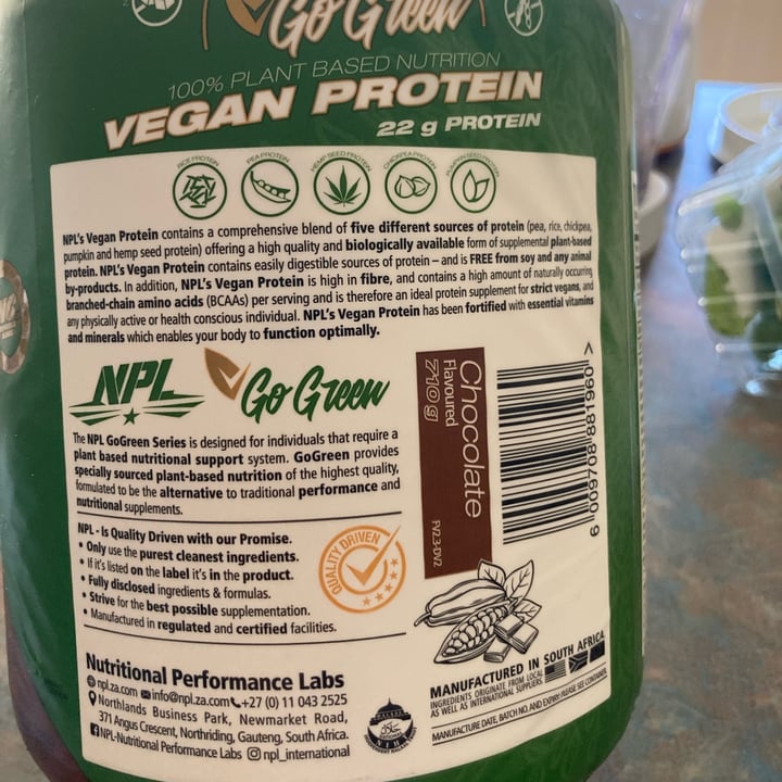 photo of Nutritional Programme Labs (NPL) Vegan Protein Powder shared by @plantbae on  15 Oct 2022 - review