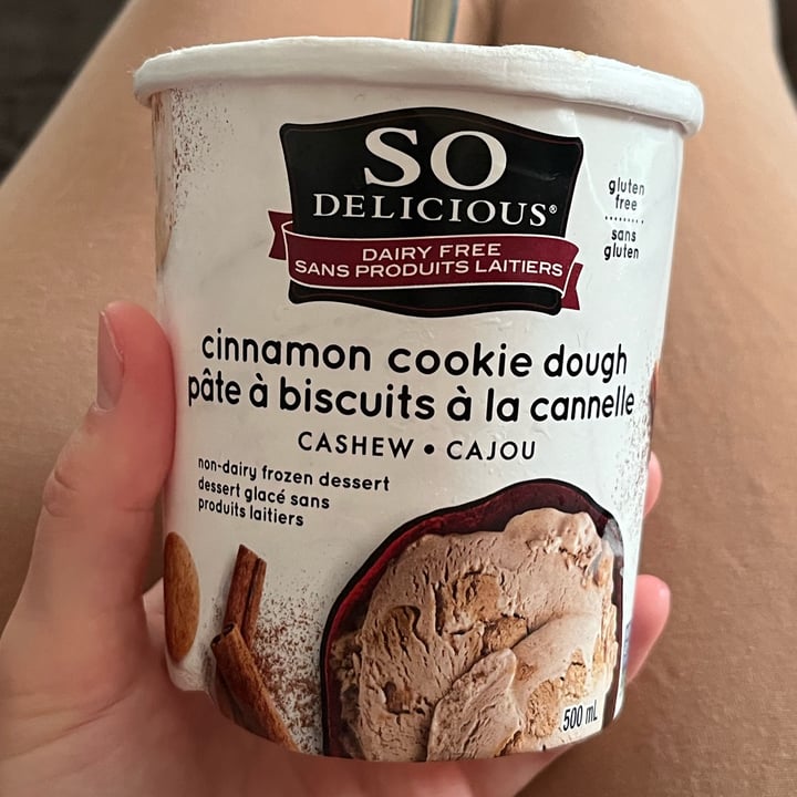photo of So Delicious Dairy Free Cinnamon Cookie Dough Cashewmilk Ice Cream shared by @ecoveg on  19 Oct 2022 - review