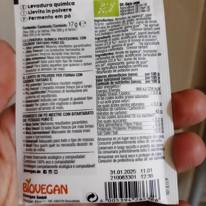 photo of Biovegan Lievito in polvere per fornai shared by @irr82 on  14 Apr 2022 - review