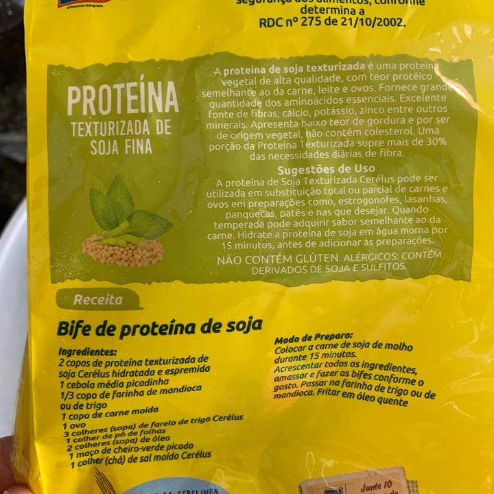 photo of Cerélus Proteína Texturizada de Soja Fina shared by @carlaperuzzo on  06 May 2022 - review