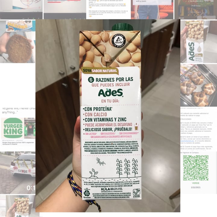 photo of Ades Alimento líquido de soya sabor natural shared by @crostina on  01 Nov 2021 - review