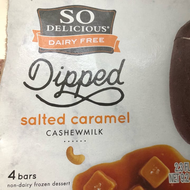 photo of So Delicious Dairy Free Dipped Salted Caramel Cashewmilk Ice Cream Bars shared by @jessdobrin on  30 Jun 2022 - review