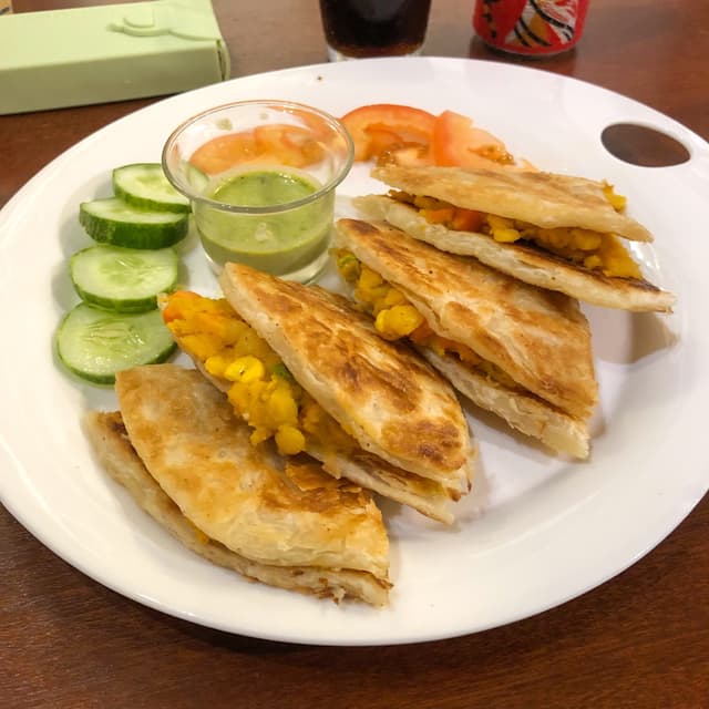 Photo of the dish “Cheesy Samosa Canai Quesadilla”