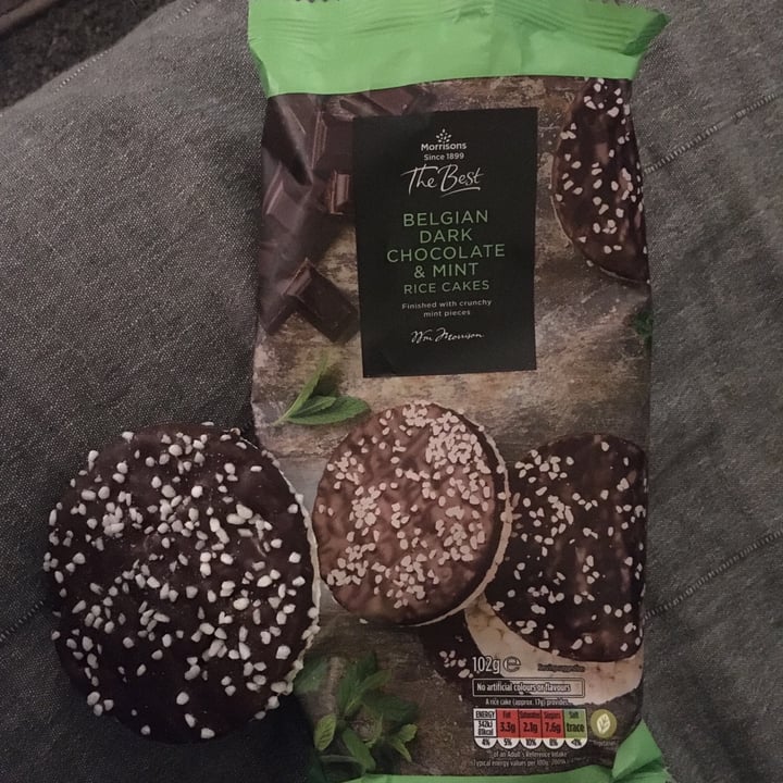 photo of Morrisons Belgian dark chocolate and mint rice cakes shared by @addiec on  22 Jul 2020 - review