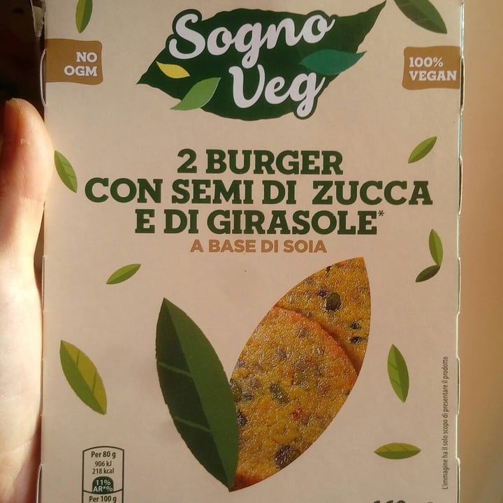 photo of Sogno veg 2 burger con semi di zucca e girasole shared by @chiarahakuna on  28 Jun 2021 - review
