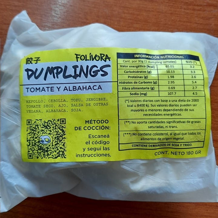 review photo of folivoravegan Dumplings De Tomate Y Albahaca shared by @nadiagam on 26 Aug 2022 - review