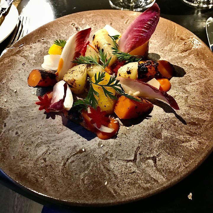 photo of City Social Barbequed heritage carrot, yuzu, roscoff, bitter leaves shared by @callum on  30 May 2021 - review
