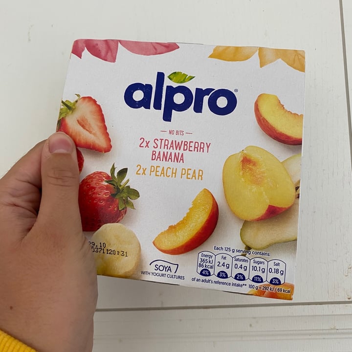 photo of Alpro 2X Strawberry & Banana 2X Peach & Pear Yogurt shared by @kitlovescookies on  22 Sep 2020 - review