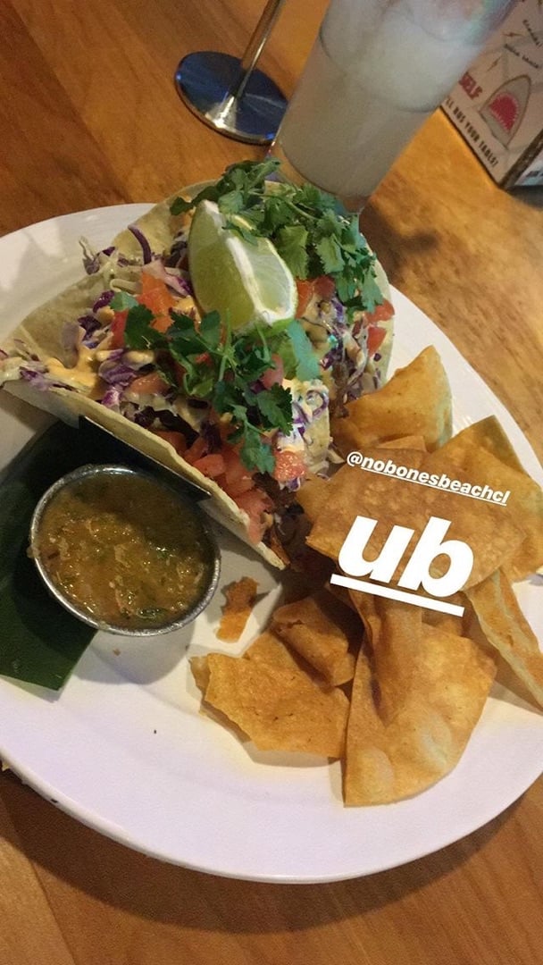 review photo of No Bones Beach Club Beer battered avocado tacos shared by @colette614 on 07 Mar 2020 - review