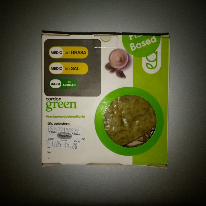 photo of Cordon Green Hamburguesa de espinaca con moringa shared by @danielabelen on  18 Aug 2022 - review