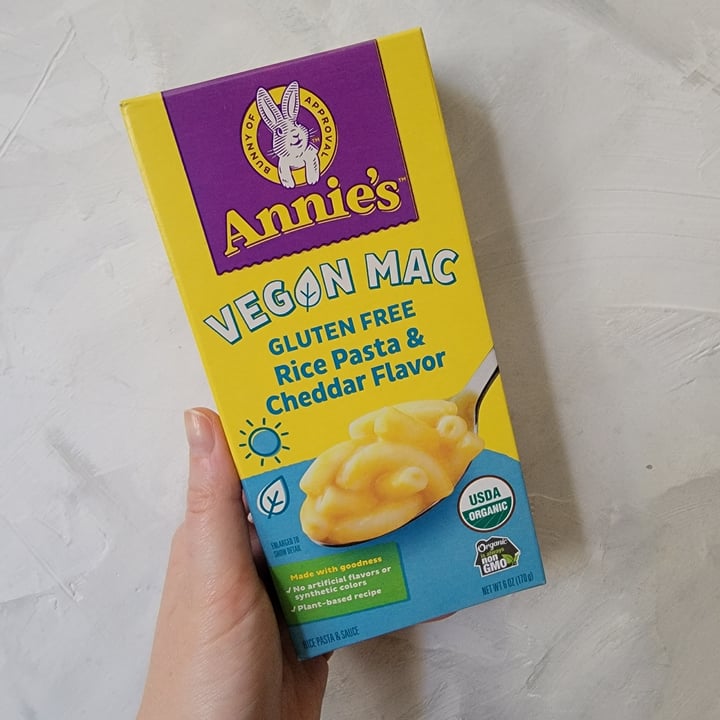 photo of Annie’s Organic vegan Mac ( rice pasta, gluten free) shared by @joyfullforgood on  26 Jul 2021 - review