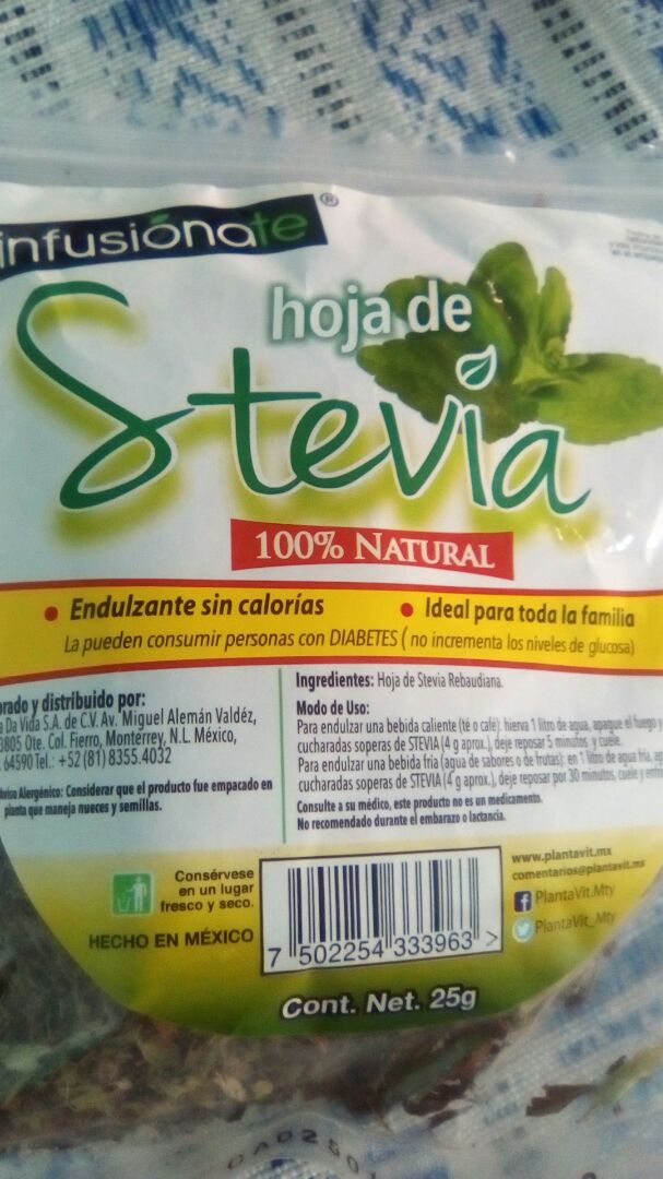 photo of Infusionate Hoja De Stevia 100% Natural shared by @juanalfredojimenez on  15 Dec 2019 - review