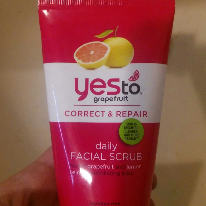 photo of YesTo grapefruit Correct And Repair Daily Facial Scrub shared by @veganmamabear on  31 Aug 2020 - review
