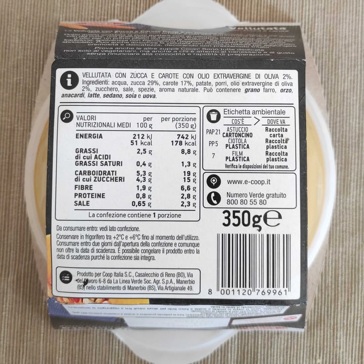review photo of Vellutata con zucca coop Vellutata con zucca e carote Coop shared by @annagolfi on 29 Jun 2022 - review
