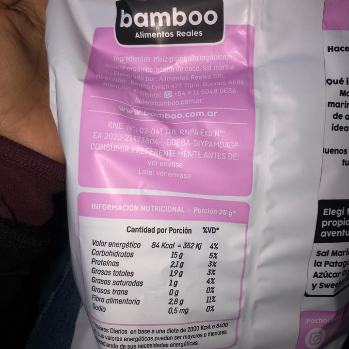 photo of Bamboo alimentos reales Pochoclos orgánicos sweet & salty shared by @laritaveganita on  28 May 2022 - review