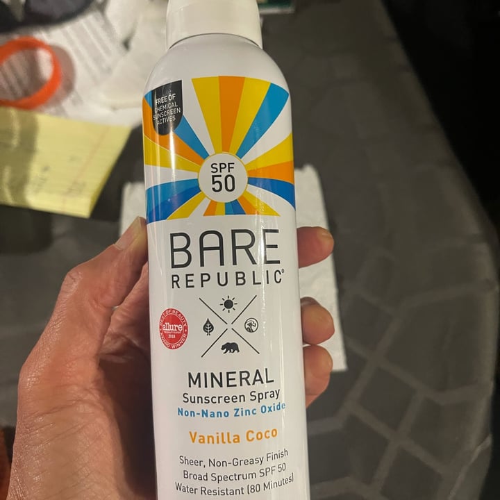photo of Bare republic Mineral Sunscreen Spray shared by @debthebweb on  05 Mar 2022 - review