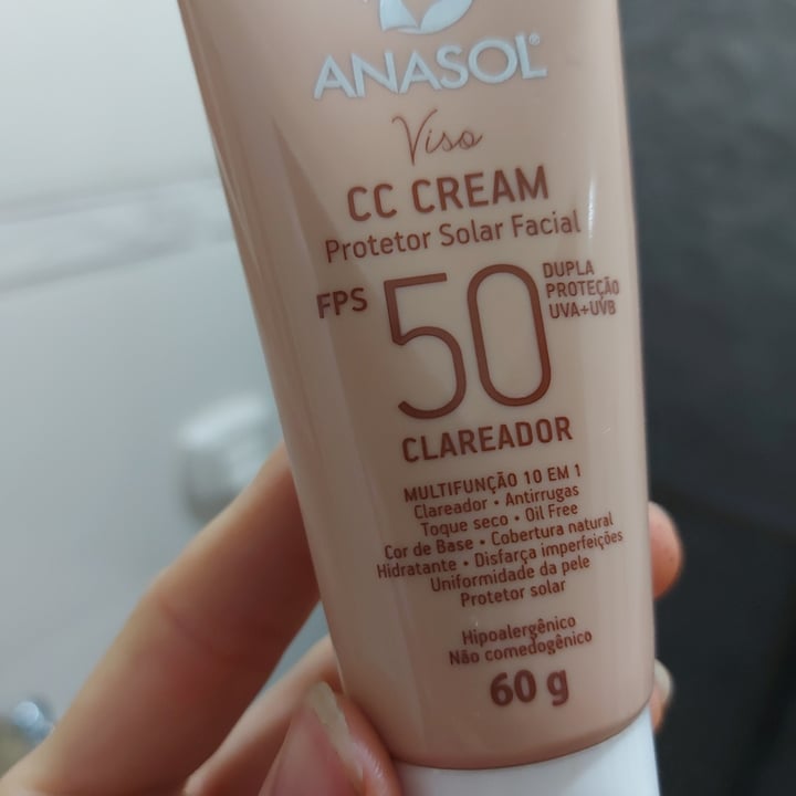photo of Anasol Protetor Solar FPS 50 CCCream Clareador shared by @yarabastos on  01 May 2022 - review