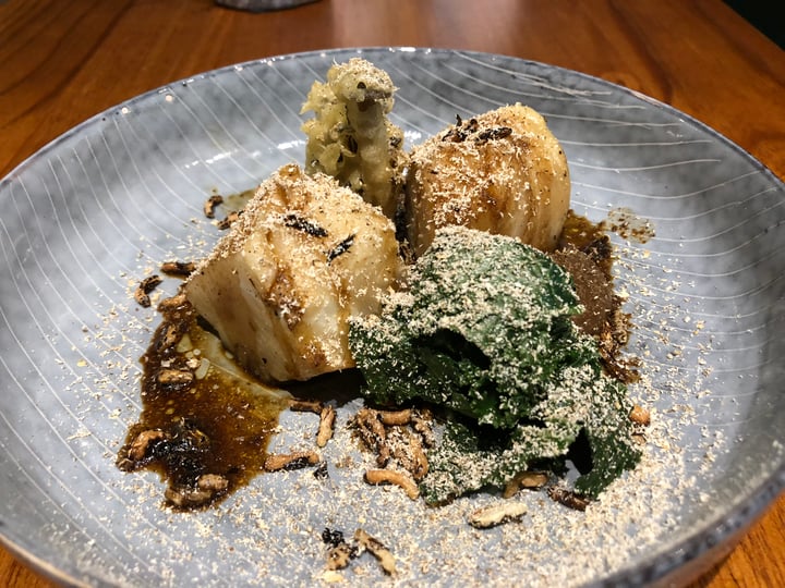 photo of HRVST Cafe & Bar Hay salt baked celeriac, onion purée, veggie jus, charred kale, tempura shimeji chunk, puffed wild rice, shaved shiitake shared by @noll-fyra on  12 Mar 2018 - review