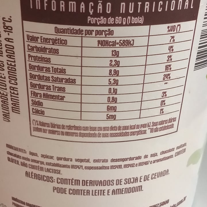 review photo of Trivialy Sorvete de soja sabor brigadeiro shared by @valessa on 25 Jan 2022 - review