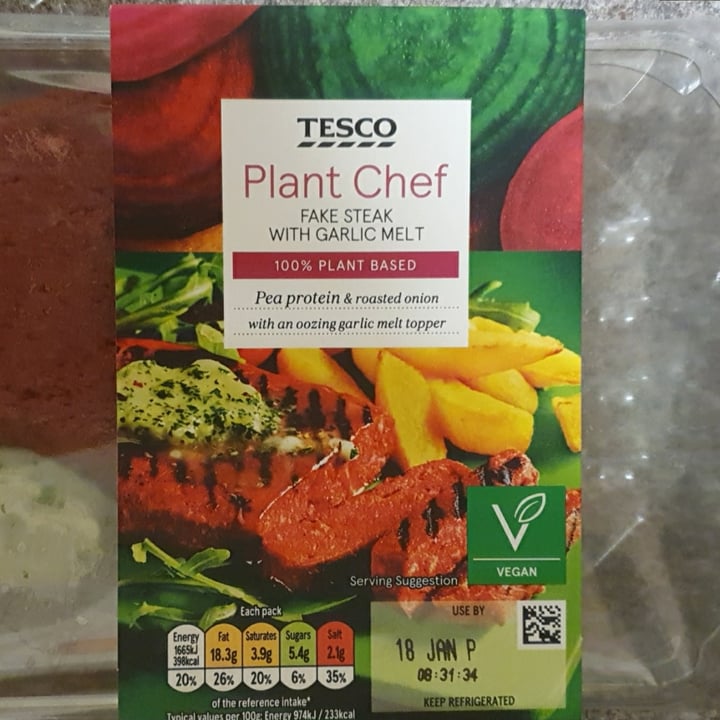 review photo of Tesco Plant Chef Fake Steak With Garlic Butter shared by @lilith21 on 12 Jan 2021 - review