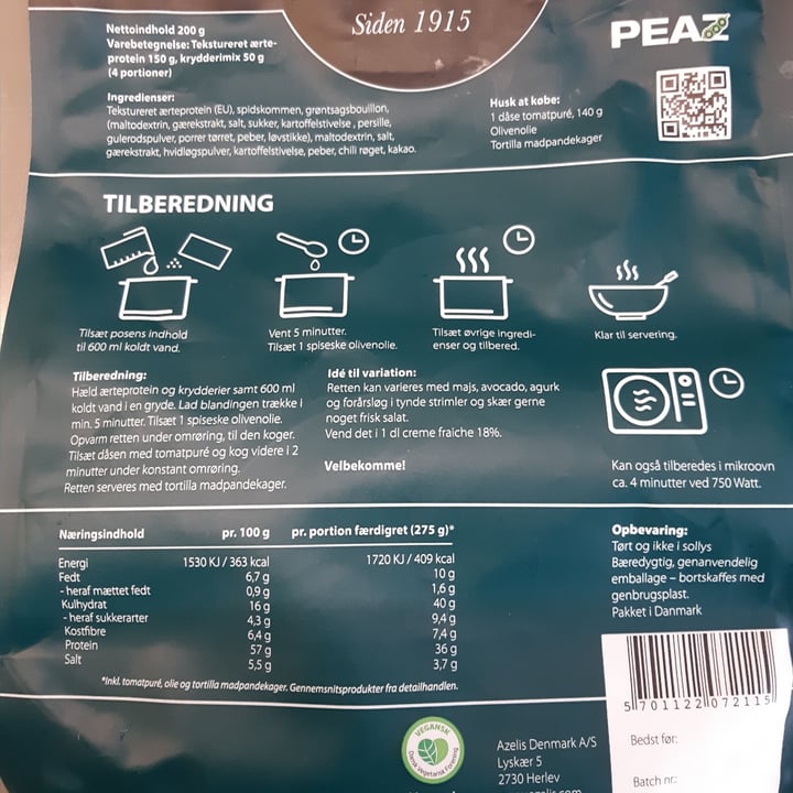 review photo of Brøste - Peaz Tortilla Mix shared by @dinesen on 13 Aug 2022 - review